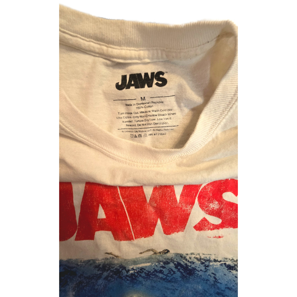 JAWS Movie Shark Graphic T-Shirt Men’s Medium White Universal City Studios Tee - Picture 3 of 5